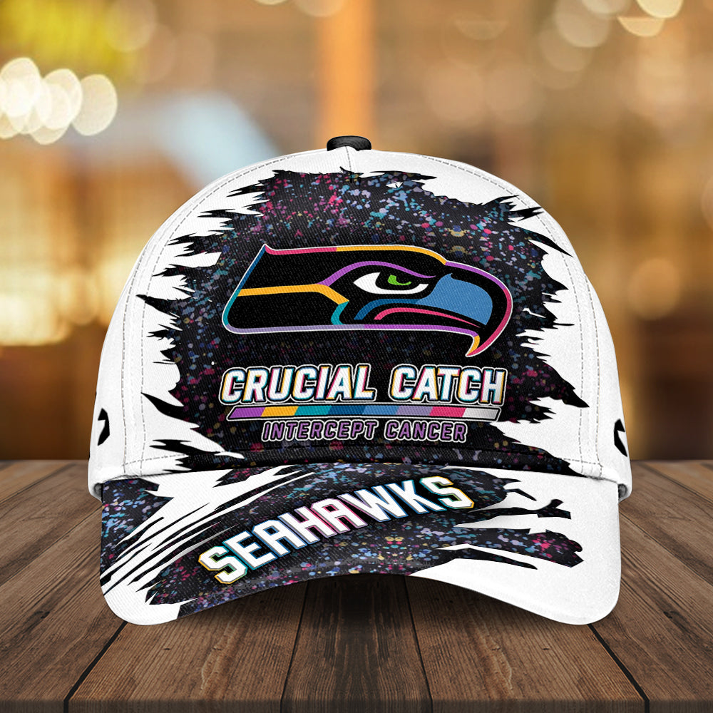Seattle Seahawks x Crucial Catch Intercept Cancer Classic Cap 