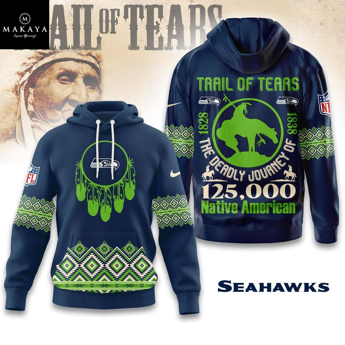 Seattle Seahawks NFL Native American Journey 2025 The Trail Of Tears Hoodie