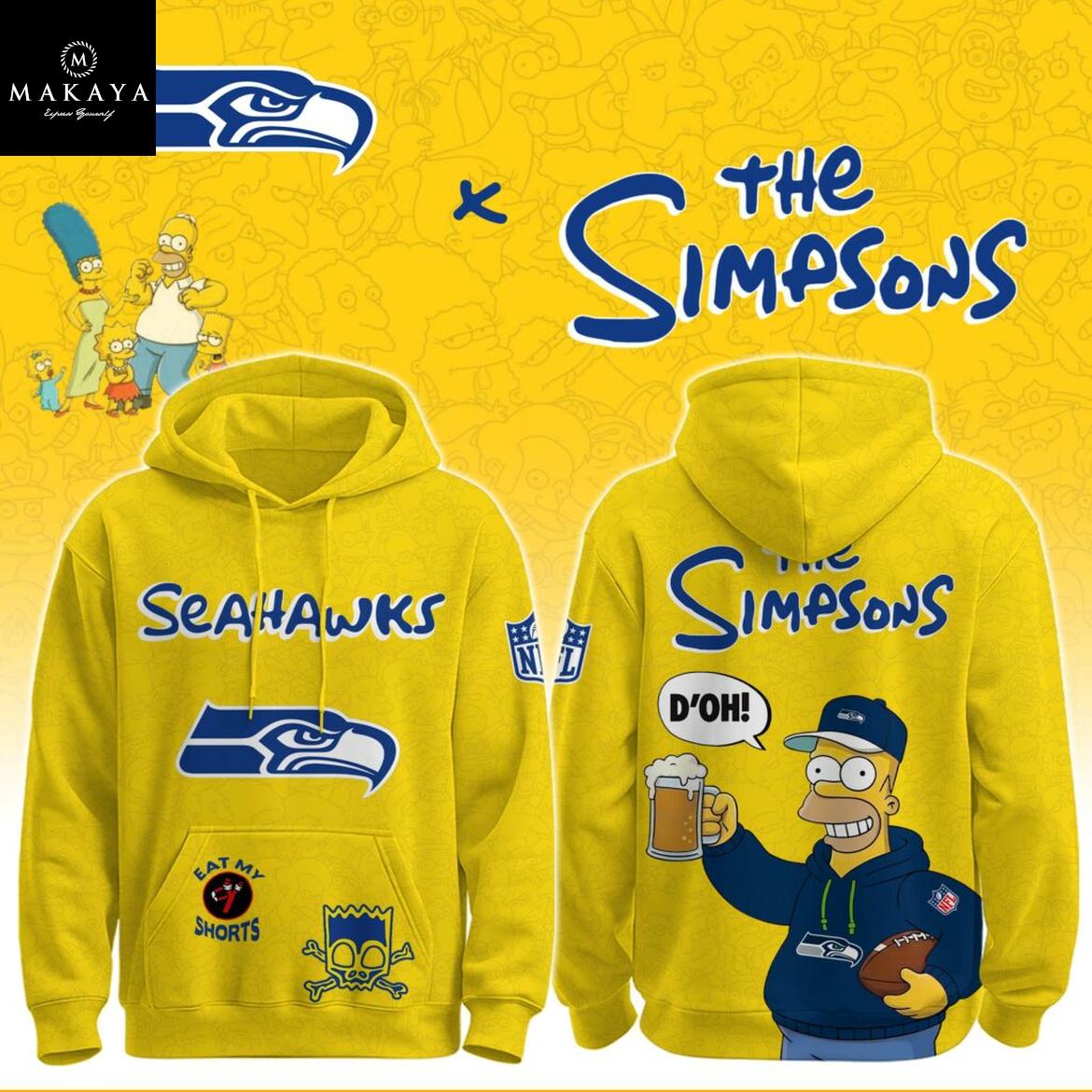 Seattle Seahawks The Simpsons NFL Crossover 2025 Hoodie T-Shirt