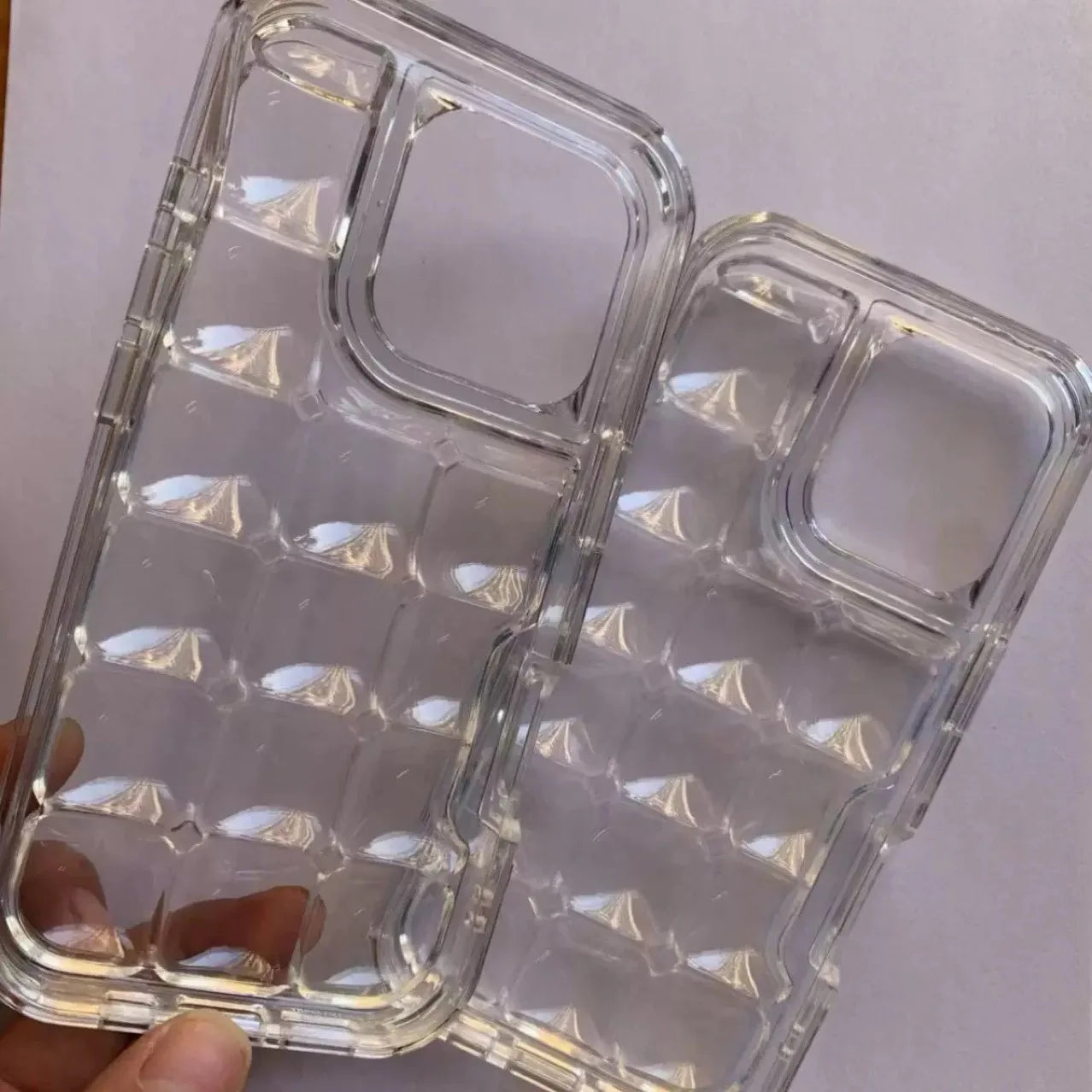 New for iPhone 17promax Ice Cube Phone Case 16pro 3D Transparent 15 2-in-1 14 Anti Fall 13 12 11 All Inclusive Protective Cover