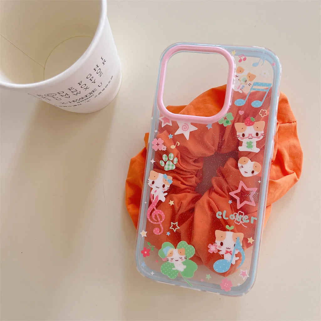 New KT cat Pro Max iPhone 16 15 14 13 Case New Cute Cartoon Fashion Girls fundas Protective cover iphone 15 case Phone