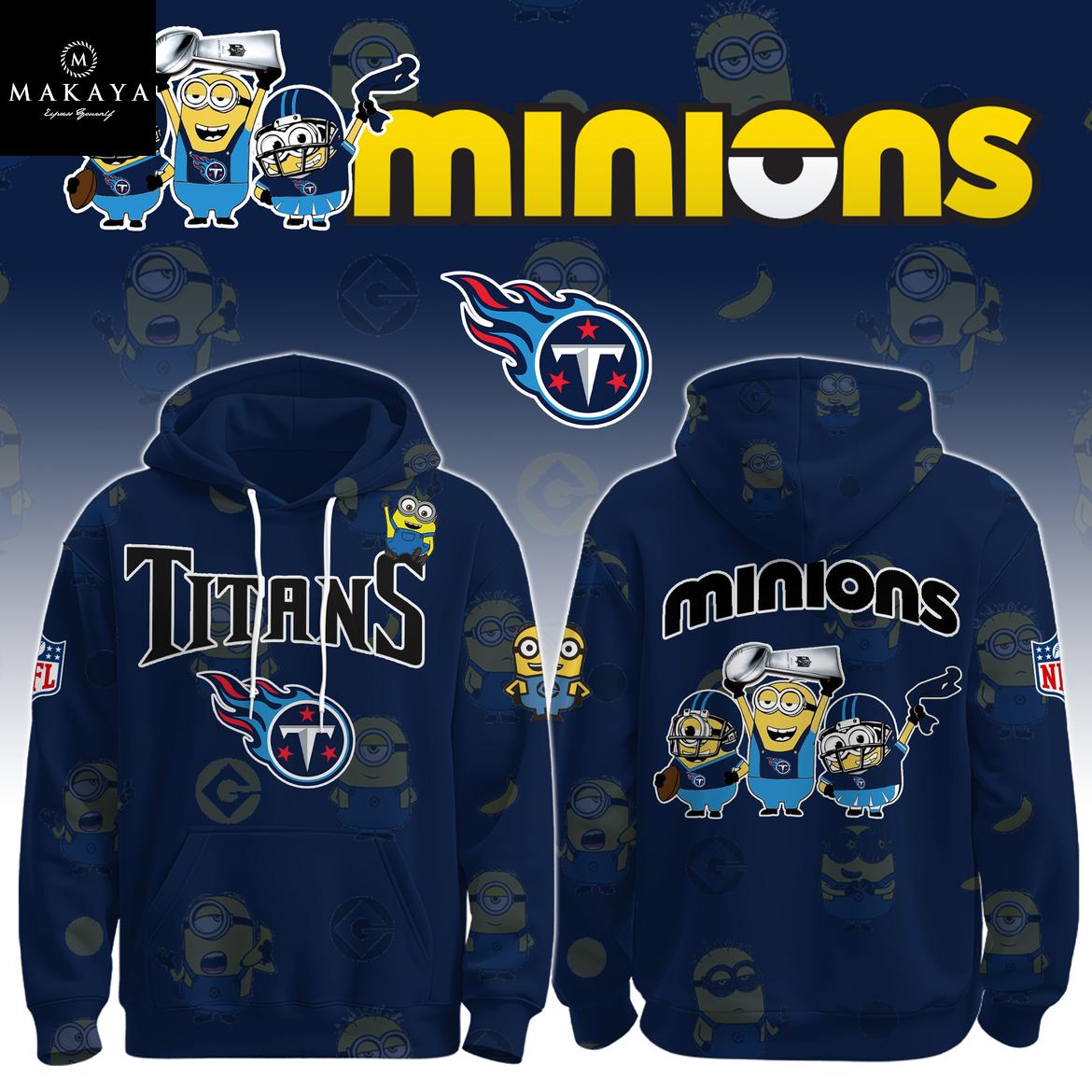 Tennessee Titans x Minions Celebrate NFL Holiday Game 2025 Hoodie T-Shirt 