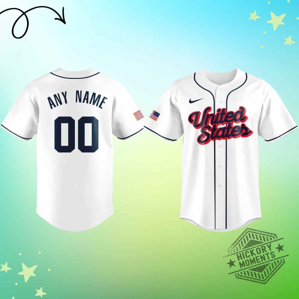 Usa Uniform Edition Custom Name Baseball Jersey