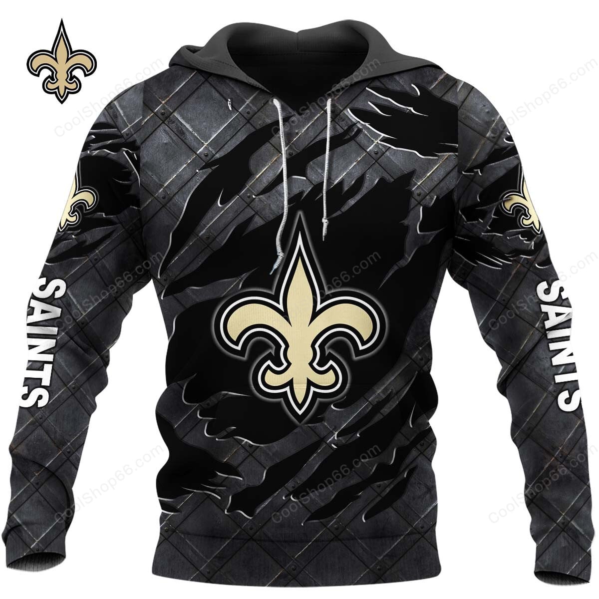 New Orleans Saints Black Metal Design Shirt