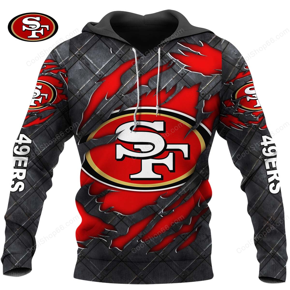 San Francisco 49ers Black Metal Design Shirt