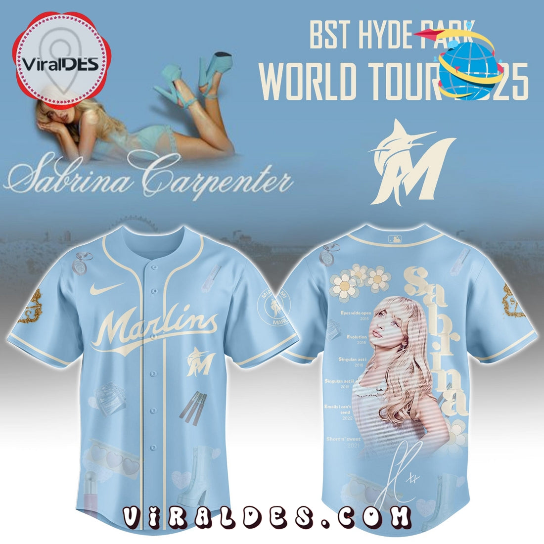 Miami Marlins MLB x Sabrina Carpenter Baseball Jersey